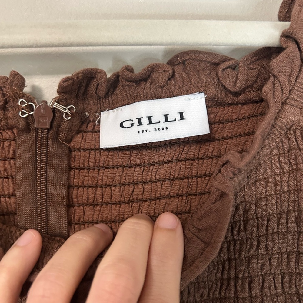 NWOT Gilli Brown Mini Dress, Size S - Picture 7 of 8